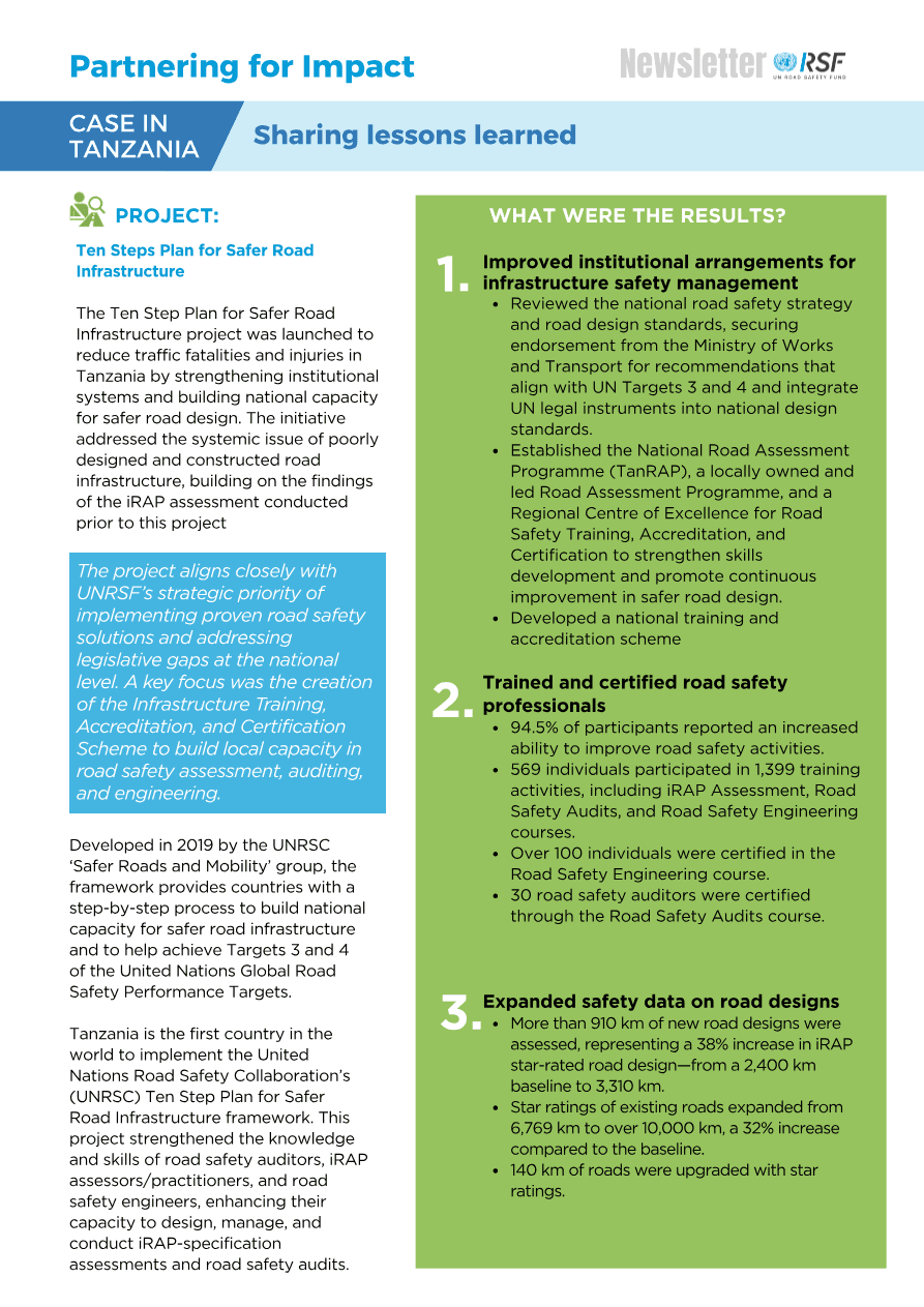 Sharing Lessons Learned Case in Tanzania Ten Steps Plan for Safer Road Infrastructure thumbnail