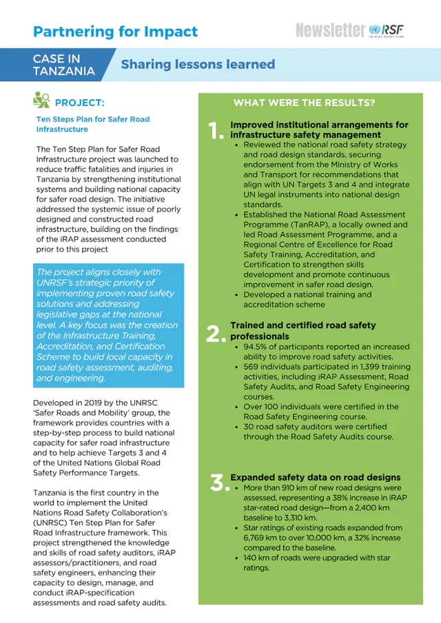 Sharing Lessons Learned Case in Tanzania Ten Steps Plan for Safer Road Infrastructure thumbnail