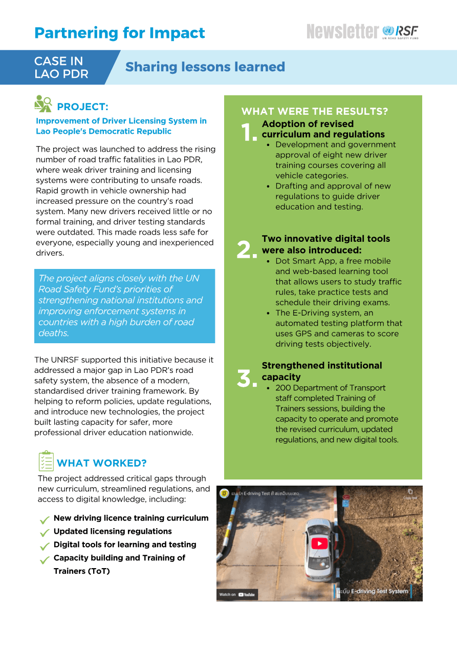 Partnering for Impact Case in Lao PDR – Improvement of Driver Licensing System in Lao People_s Democratic Republic thumbnail